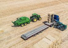 Vierkante-balenpersen John Deere L633 